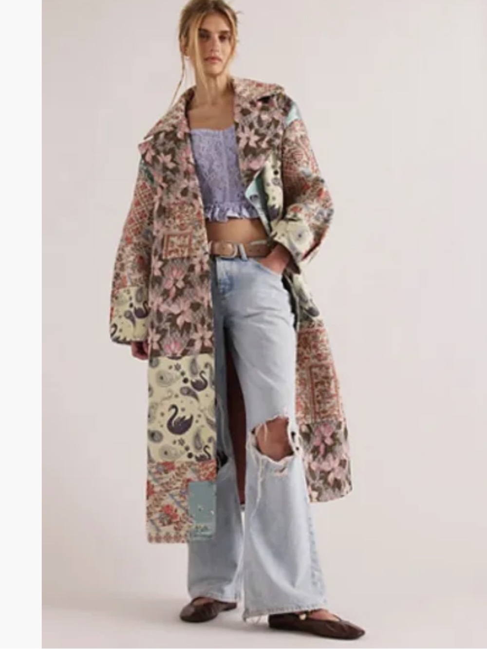 NWT FREE PEOPLE THE GOLDER HOUR JACQUARD COAT